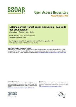 Lateinamerikas Kampf gegen Korruption - das Ende der Straflosigkeit