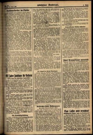Zweite Ausgabe vom Freitag, den 30. April 1937.
