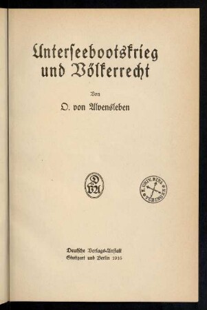 Unterseebootskrieg und Völkerrecht