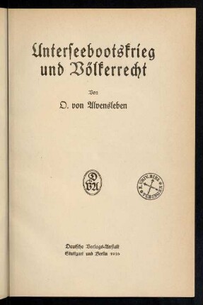 Unterseebootskrieg und Völkerrecht