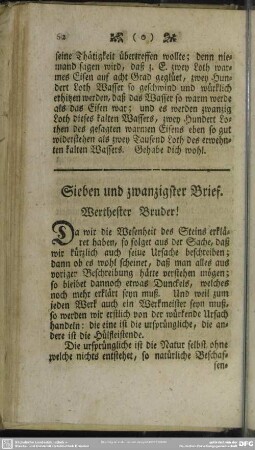 Sieben und zwanzigster Brief