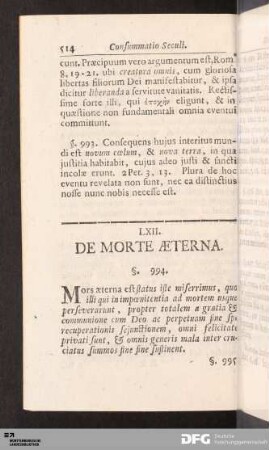 LXII. De Morte Æterna.
