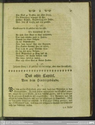 Das achte Capitel. Von dem Hintergebäude