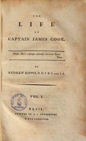 The life of Captain James Cook, Vol. 1