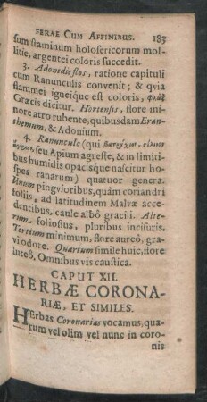 Caput XII. Herbae Coronariae, Et Similes.