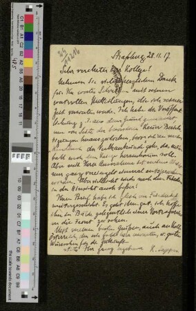 Postkarte an Arthur Wichmann