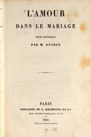 L'amour dans le mariage : Étude historique