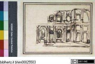 Disegni di Carlo Marchionni Architetto, e Scultore Romano, Perspektivische Skizze des Chorbereichs