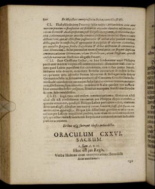 Oraculum CXXVI. Sacrum. - Oraculum CXXX. Sacrum.
