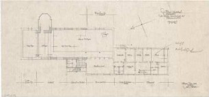 Gsaenger, Gustav; Oberstdorf / Allgäu (Bayern); Ev. Kirche - Vorprojekt zum Umbau, Erweiterungs- u. Pfarramtsneubau (Grundriss OG)