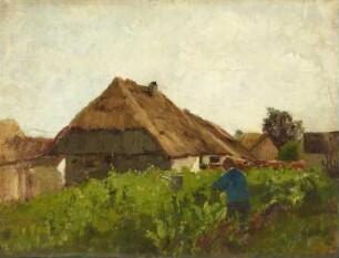 Strohgedeckter Bauernhof