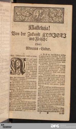 Von der Zukunft CHRISTI ins Fleisch: Oder: Advents-Lieder.
