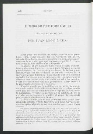 El Doctor Don Pedro Fermin Cevallos : Apuntes biográficos