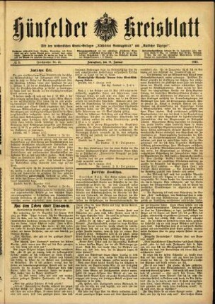 Ausgabe vom Samstag, den 11. Januar 1913.