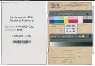 Entnazifizierung Erich Podsiadli , geb. 20.11.1922 (Kaufmann)