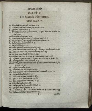 Caput V. De Materia Hortorum.