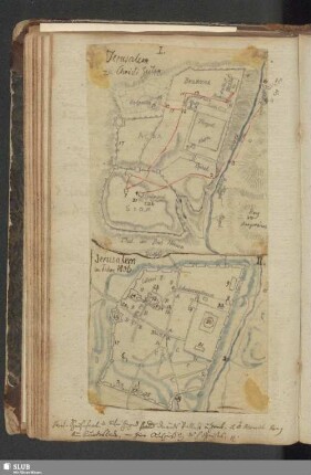 gezeichnete Karte Jerusalem