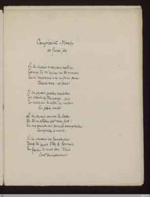 Complainte-Placet de faust fils