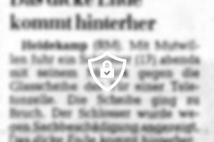 Das dicke Ende kommt hinterher