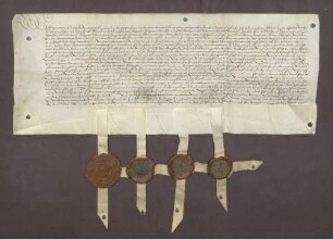 Erbhuldigungsrevers der Stadt Pforzheim gegen Markgraf Philipp I von Baden vorbehaltlich ihrer Freiheiten und Policeyordnung