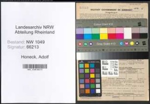 Entnazifizierung Adolf Honeck , geb. 09.07.1908 (Versicherungsangestellter)