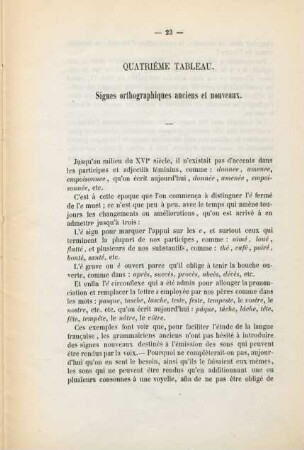 Quartième tableau. Signes orthographiques anciens et nouveaux