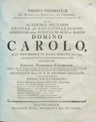 Theses Promiscuae Ex Medicina Practica Et Forensi