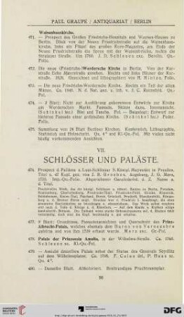 VII. Schlösser und Paläste (Nr. 476-577)