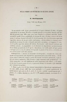 Sulle forme geometriche di seconda specie (Cont. Vedi vol. III pag. 310).
