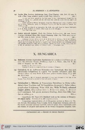X. Hungarica (Nr.143-152)
