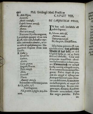 Caput VIII. De Carunculis Penis.