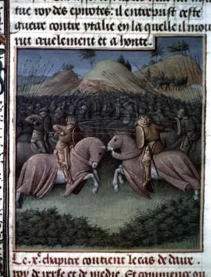 Des cas des nobles hommes et femmes — Alexander und Darius, Folio 135recto