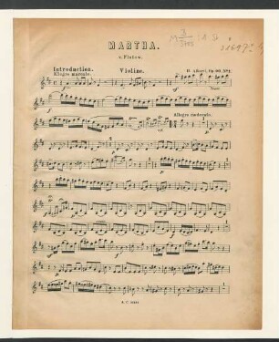 Martha. v. Flotow. Violine.
