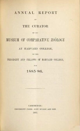 Annual report. 1885/86