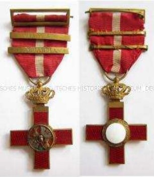 Militär-Verdienstorden, rote Abteilung für Verdienste in Kriegszeiten, Kreuz 1. Klasse am Band mit zwei Gefechtsspangen für Velavieta und Laguardia sowie Besitzergravur, Spanien