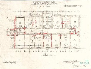 Fischer, Theodor; Innsbruck (Österreich); Hotel Europa, Erweiterung - Grundriss 1. OG