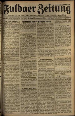 Erste Ausgabe vom Freitag, den 30. September 1932.