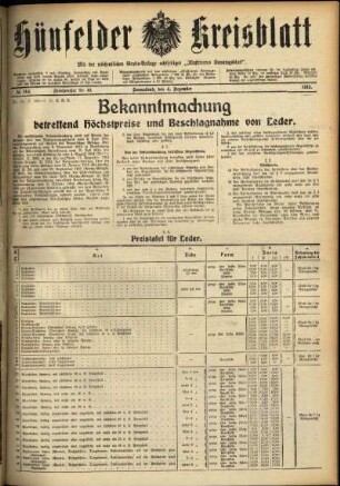 Ausgabe vom Samstag, den 04. Dezember 1915.