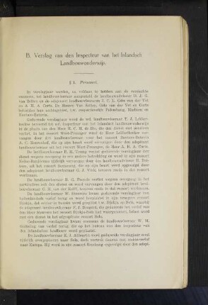 B. Verslag van den Inspecteur van het Inlandsch Landbouwonderwijs.