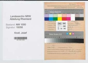 Entnazifizierung Josef Knoll, geb. 06.06.1909 (Kaufm.Angest.)