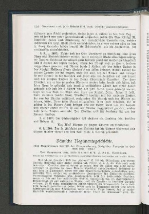 Dänische Regimentsgeschichte.