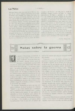 Notas sobre la guerra