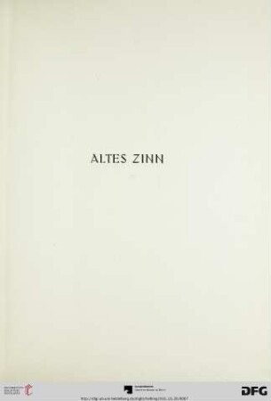 Altes Zinn (Nr. 1-155)