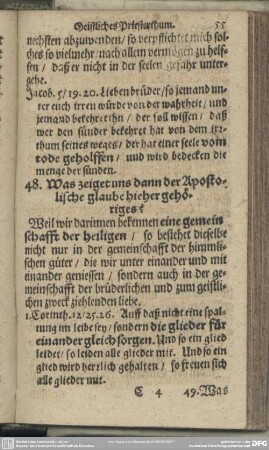 48. Was zeiget uns dann der Apostolische glaube hieher gehöriges?