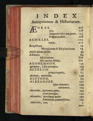 Index Anitquitatum & Historiarum