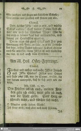 Am III. Heil. Oster-Feyertage