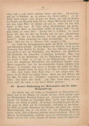 28. Fernere Ausbreitung der Reformation und die ersten Religionskriege.