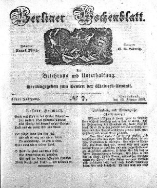 No. 7, Sonnabend, den 16. Februar 1839.