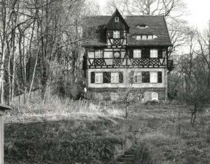 Dresden-Loschwitz, Pillnitzer Landstraße 61. Villa. Um 1900. Straßenfront