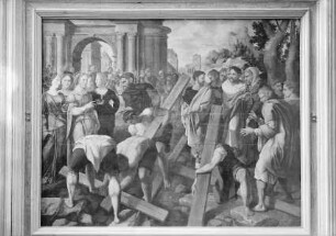 Mitteltafel: Auffindung des Heiligen Kreuzes durch Kaiserin Helena